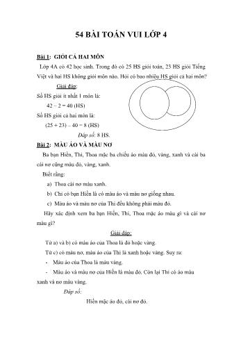 54 Bài toán vui Lớp 4