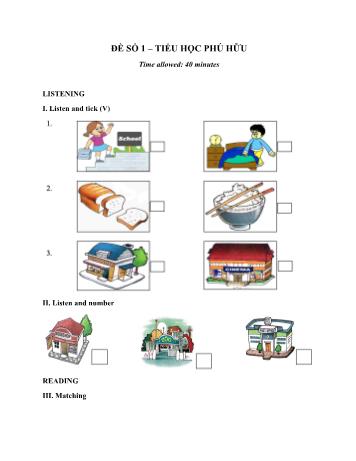 Bộ 5 đề thi học kì 2 môn Tiếng Anh Lớp 4 - Hồ Chí Minh